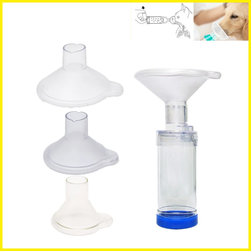 Pet Animals Simple Atomizing Tank Aerosol Chamber Asthma Inhaler Spacer With One PVC Mask Home Clinic Hospital Supplies