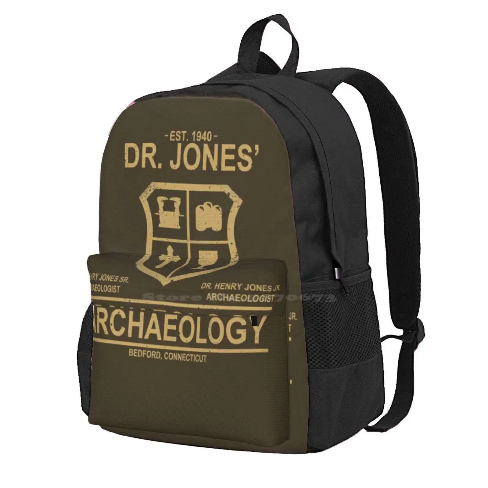 Dr. Jones' Archaeology Hot Sale Schoolbag Backpack Fashion Bags Indiana Jones Archaeology Indy Dr Jones Movies Film Pop Culture