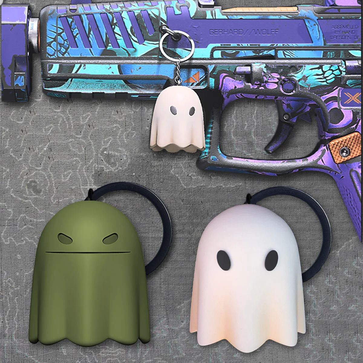 

New Call Of Duty 20 Ghosts Model Double Sided Pendant Task Force COD 20 Halloween Key Ring Keychain Desktop Decoration Ornaments
