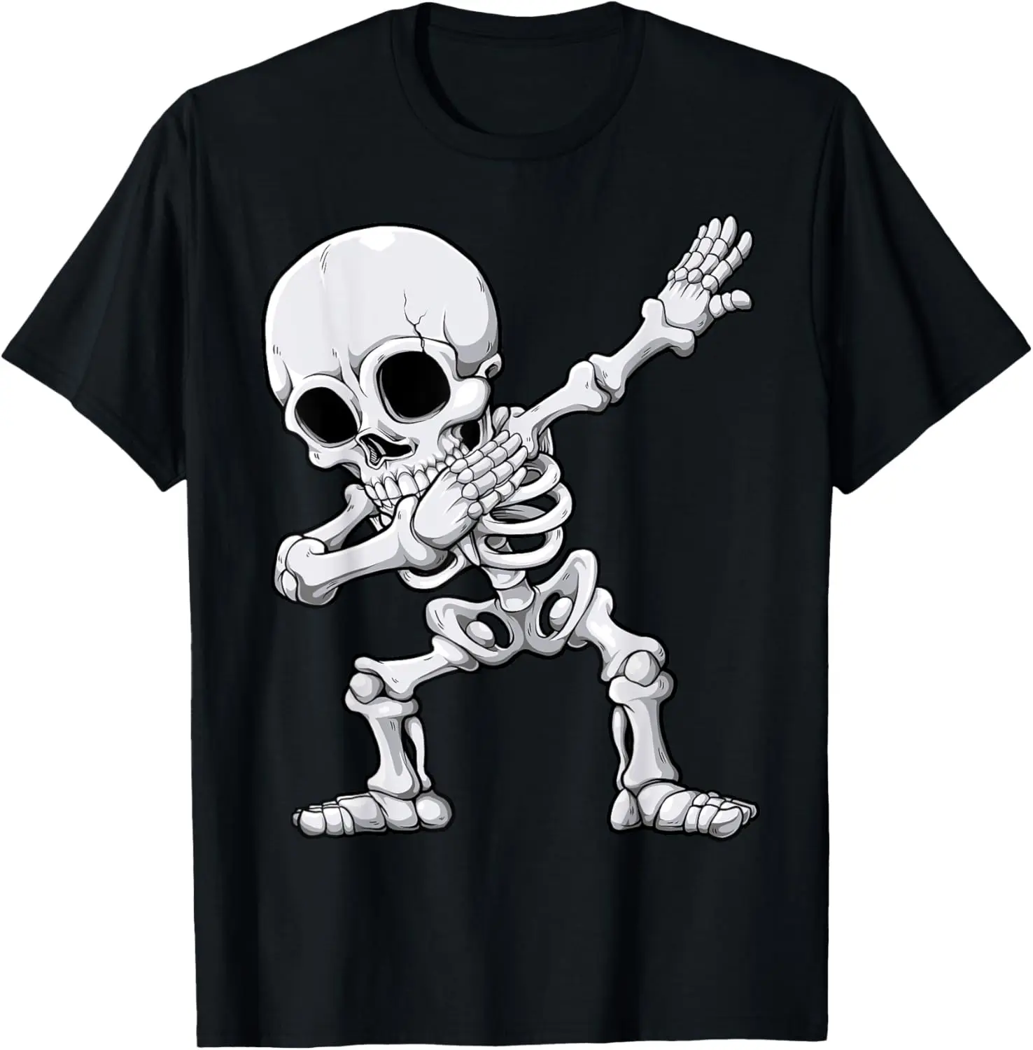 

Halloween Boys Men Dabbing Skeleton Skull Rib Cage Dab Dance T-Shirt