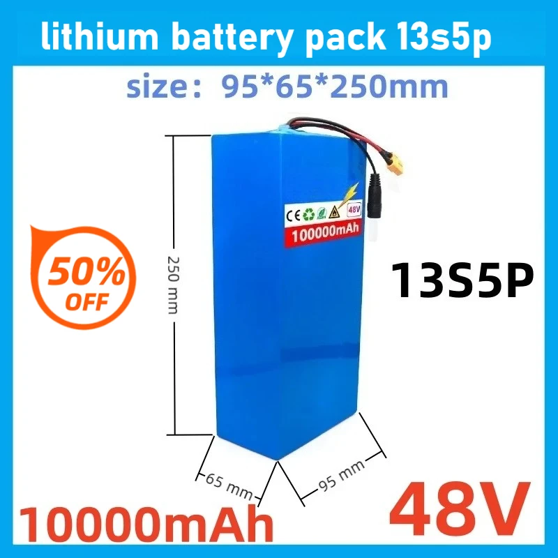 

48V 100Ah Motorized Scooter Battery Citycoco 50A BMS Folding Car Battery Lithium Battery Pack 13s5p