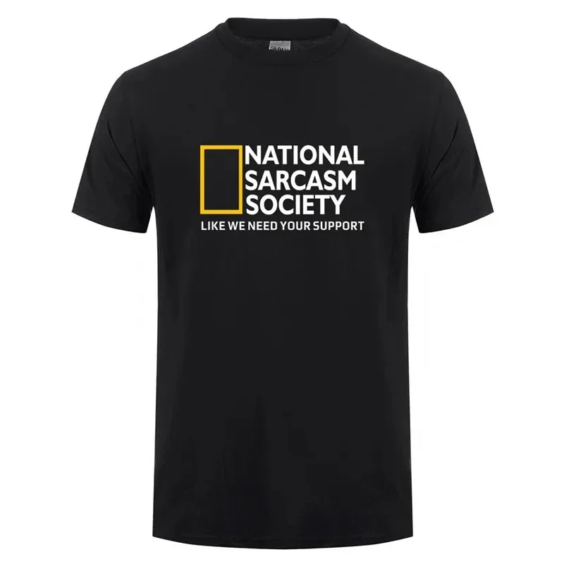 

Omnitee Funny National Sarcasm society T Shirt Tops Men Casual Cotton Short Sleeve Mans Cool Sarcasm T-shirt