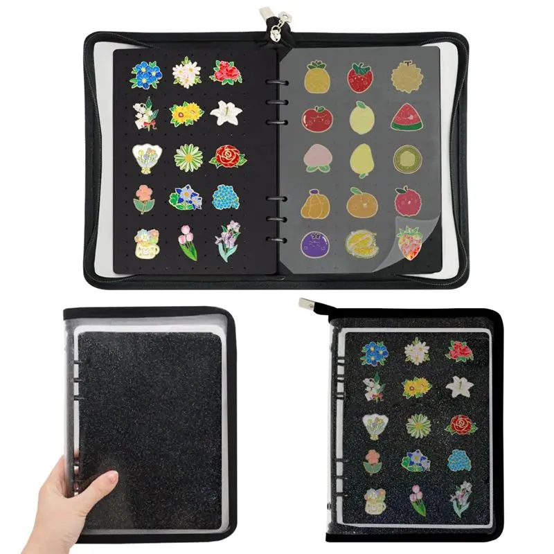 A01F-Pin Display Book Enamel Pin Collection Holder Trading Book,Brooch Pin Storage Organizer Binder Album For Collectors