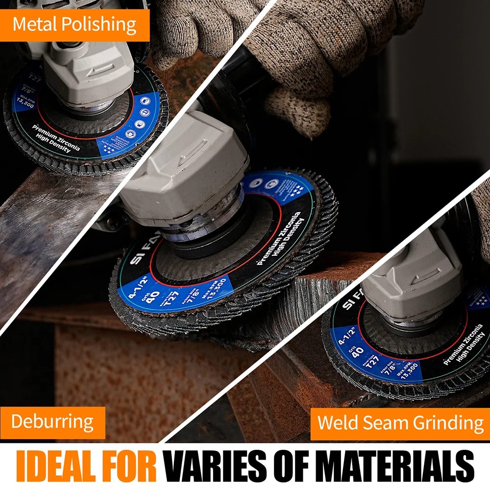 SI FANG 5/20PCS Flap Discs 115mm Grinding Wheels Sanding Disc 40/60/80/120 Grit 4.5 Inch for Angle Grinder Wood Abrasive Tool