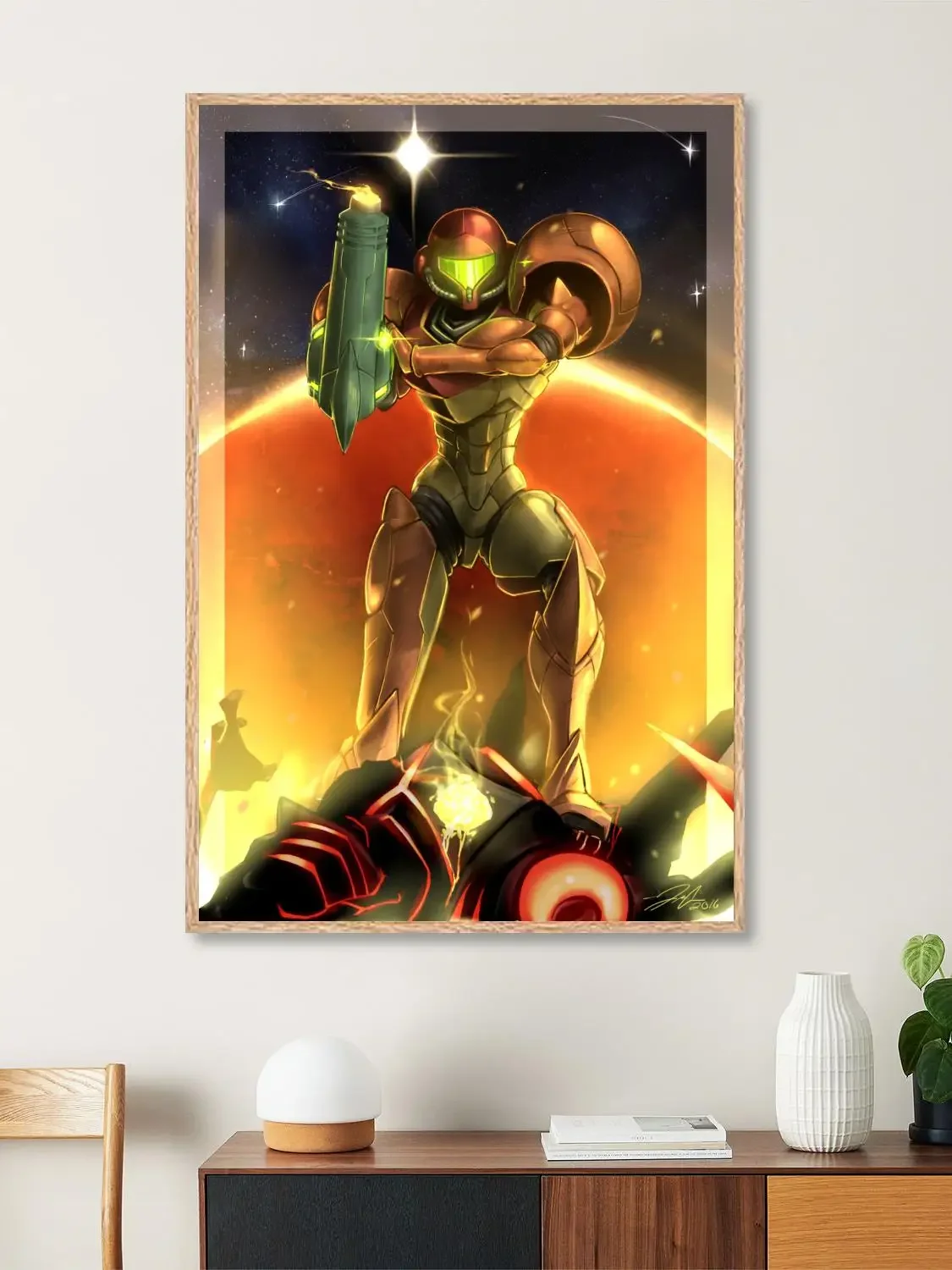 Metroid Prime Video Game Canvas Art Poster and Wall Art, Picture Print, Modern Family Bedroom Decor, Posters