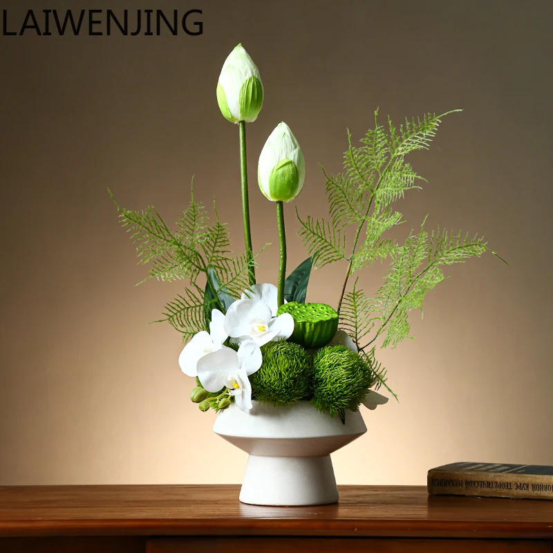 

MJY Chinese Zen lotus simulation flower fake flower decoration high-end floral art