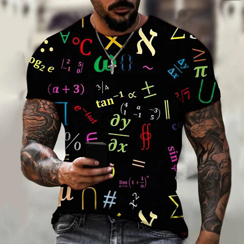 New Maths Formula 3D Print T-shirt Fashion Streetwear Tees Men Woman Short Sleeve T Shirts Oversized Hip Hop Harajuku Kids Tops