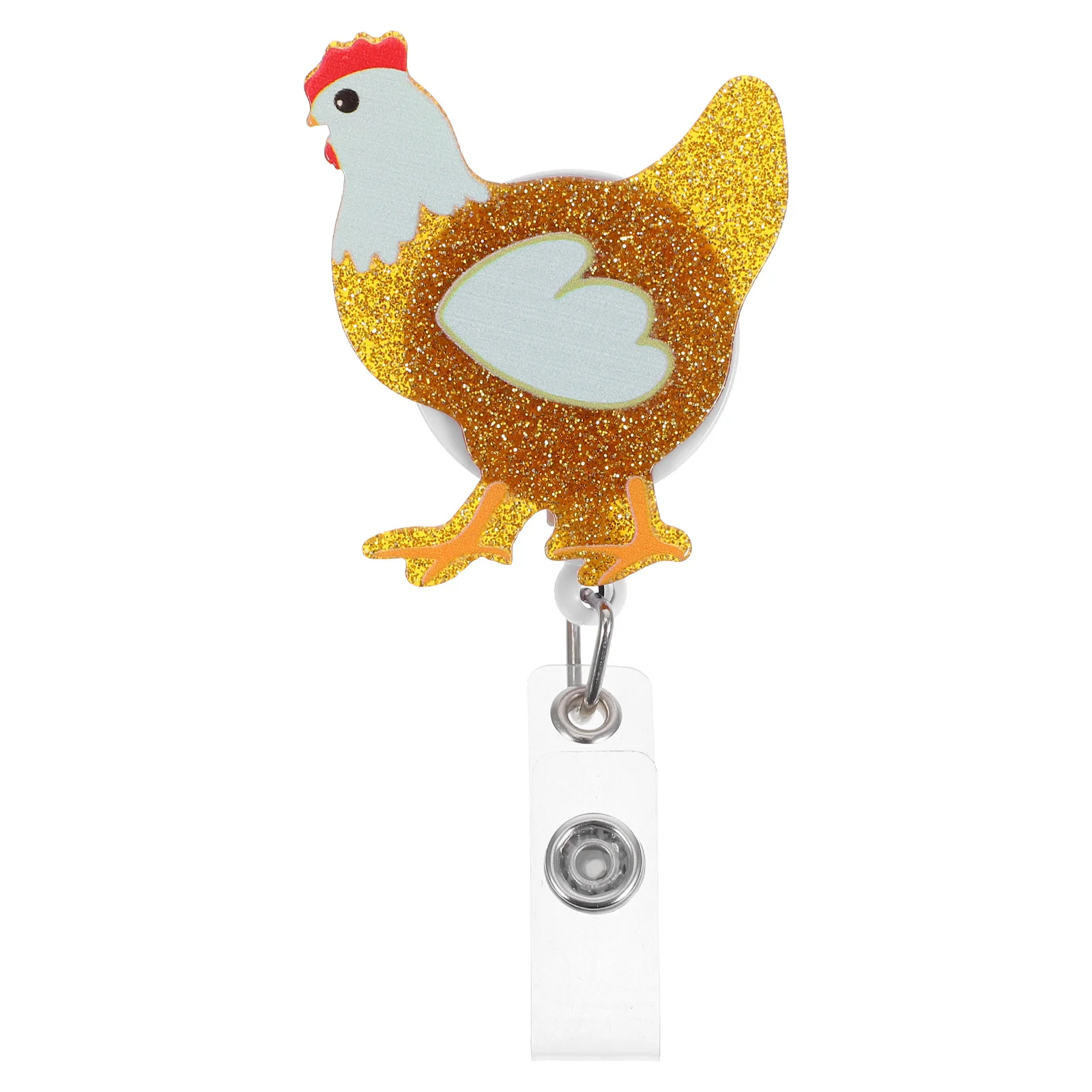 

Retractable Badge Reel Cute Chicken Design Alligator Clip Ideal for Nurses Doctors Medical Assistants Students Teachers