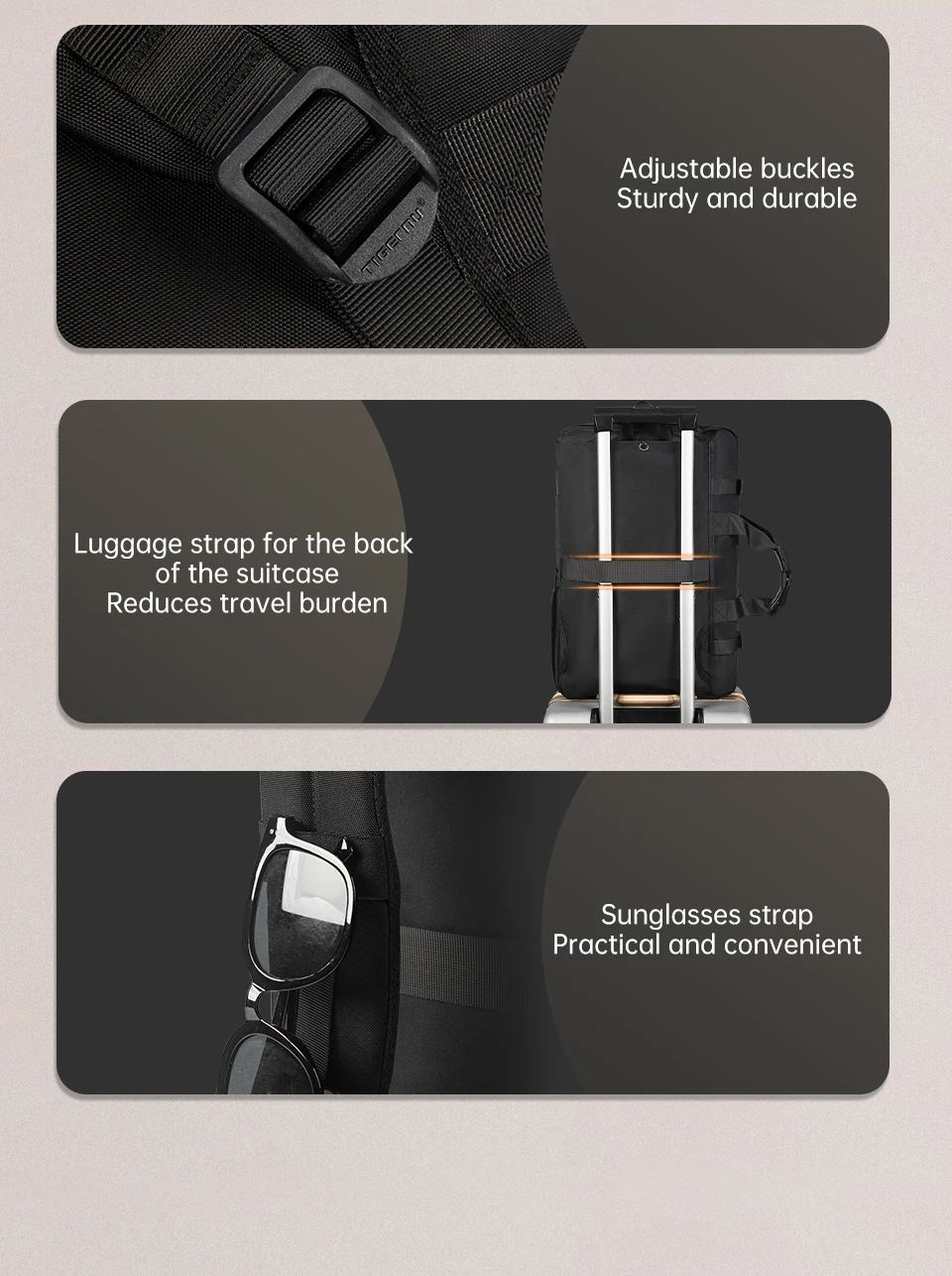 Tigernu Reiserucksack Herren Handtaschen Laptop-Rucksack für 17-Zoll-Laptops Schultertasche Reisetasche 3-in-1-Taschen für Herren Schultaschen Rucksack – Detail 11