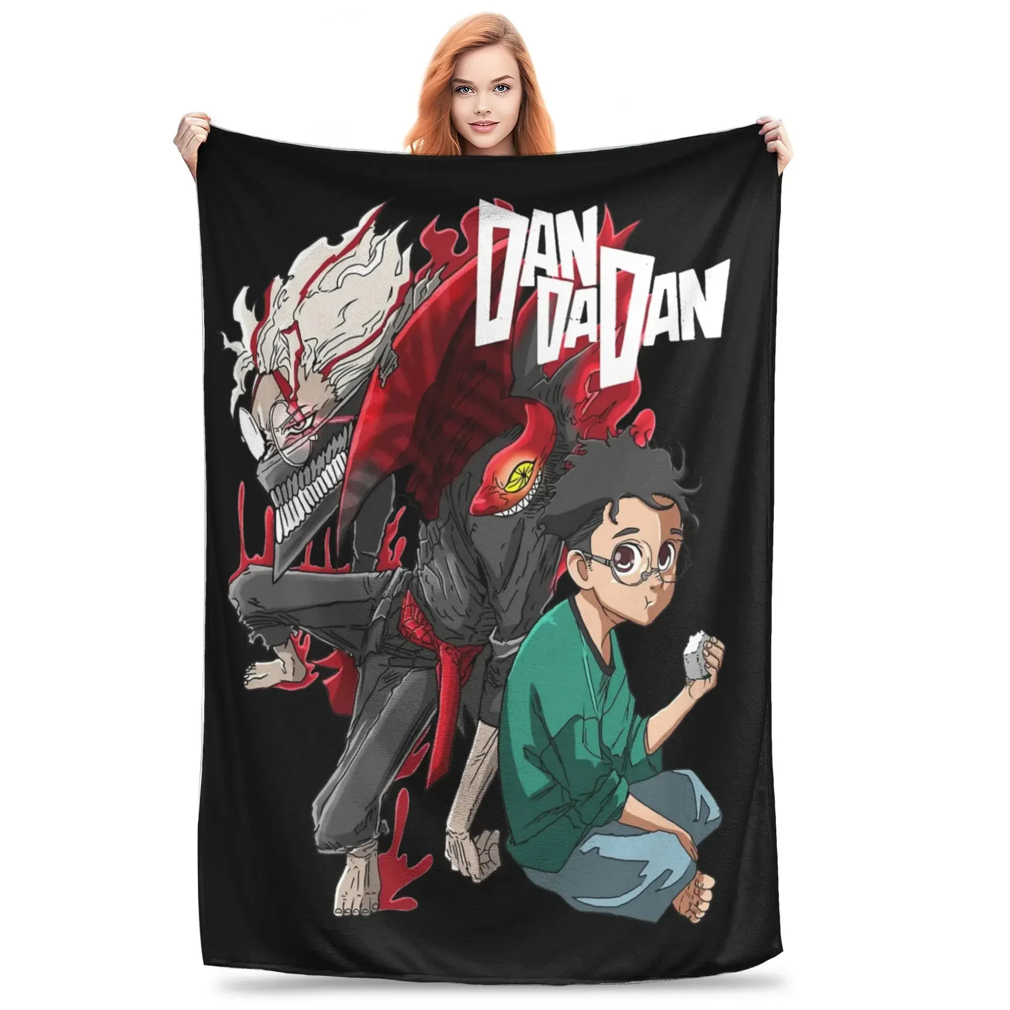 2026 Dandadan Heavy Metal Dark Art Plush Blankets Momo And Okarun Awesome Throw Blankets For Sofa Bedding Lounge 150_125cm Bedsp