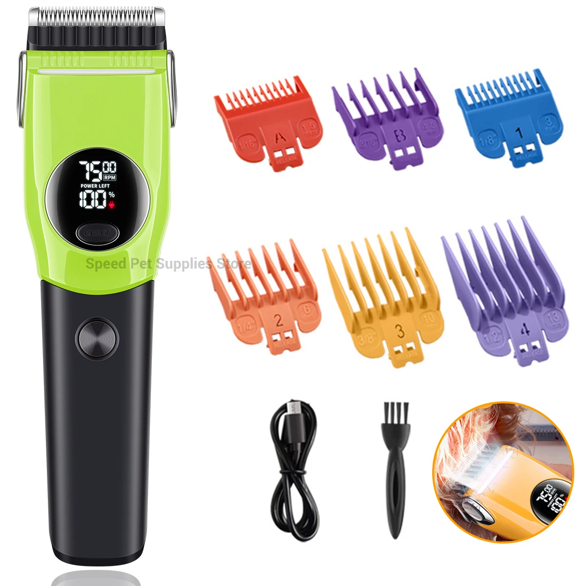 

Pet Clipper Professional Dog Hair Trimmer Cat Grooming Shaver Type-C Charged Electric Puppy Cutting Machine for Small Big animal