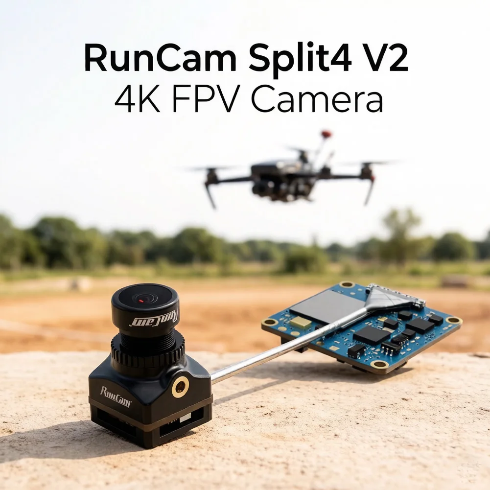 RunCam Split 4 Split4 V2 4K FPV-Kamera mit 140° Sichtfeld °   Niedrige Latenz DC 5-20V Nano HD-Aufnahme 16:9/4:3 für FPV-Renndrohnen