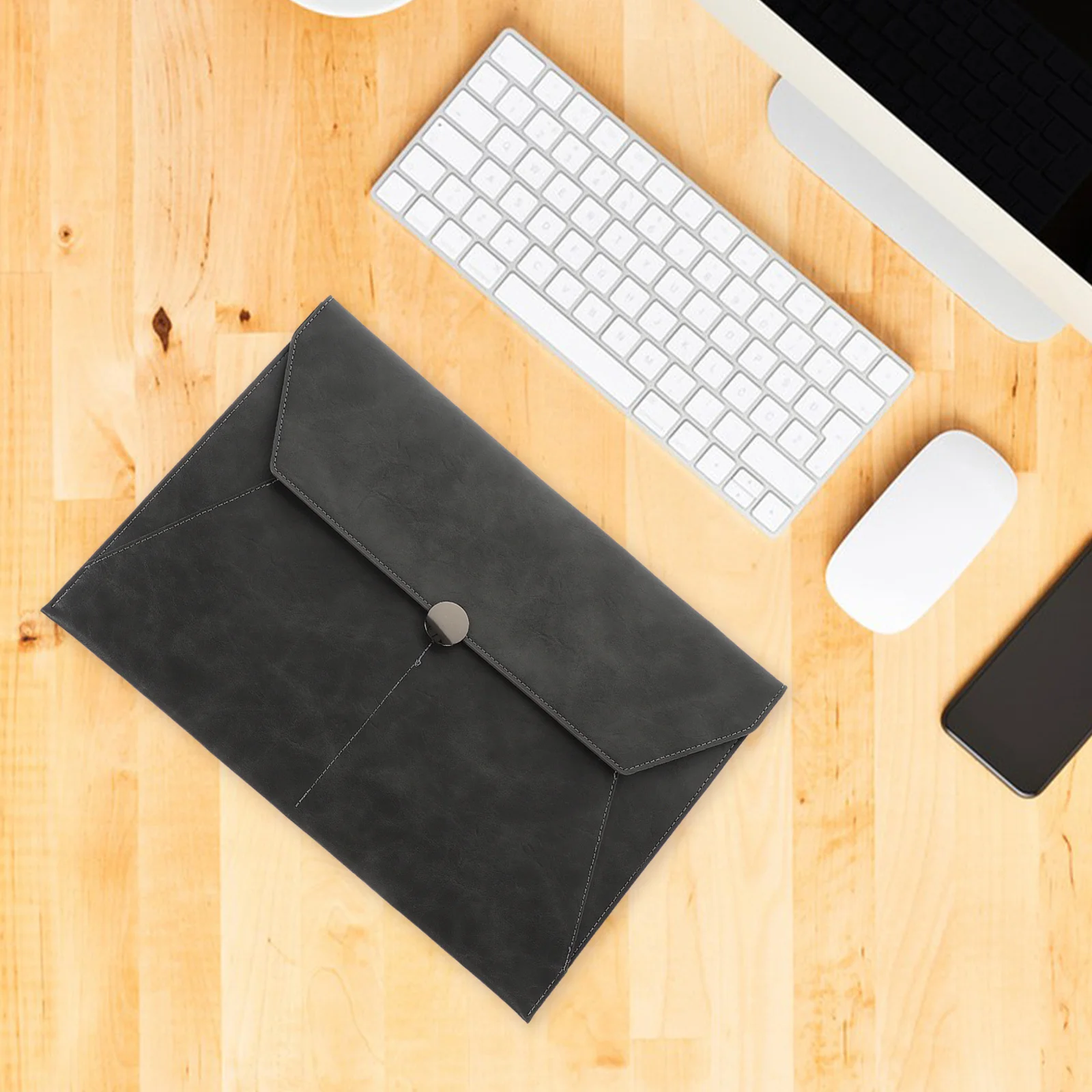 مجلد ملفات الأعمال، حامل مستندات صناعي ذو سعة كبيرة، منظم سهل الوصول، زر إغلاق محمول #5