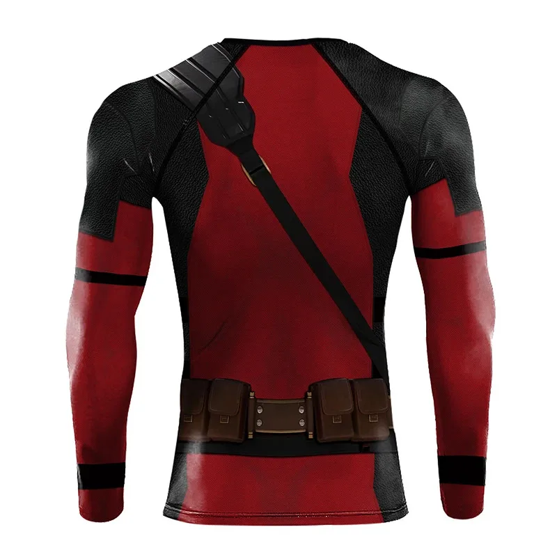 AD1 película Deadpool Cosplay camisa Logan Wilson moda deportes Tops fiesta de Halloween Wolverine hombres ropa deportiva camisa T-Shi5 @ rD ~