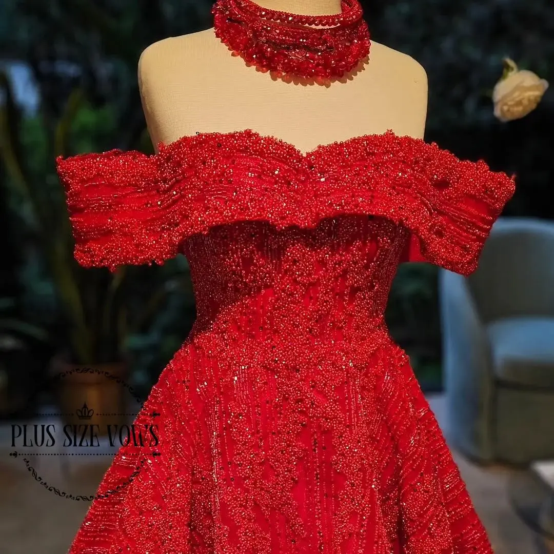 

Plus Size Vows Customized Evening Dresses Prom Dress Beading Sequins Strapless A Line Off The Shoulder Sweep Train Midnight Gown