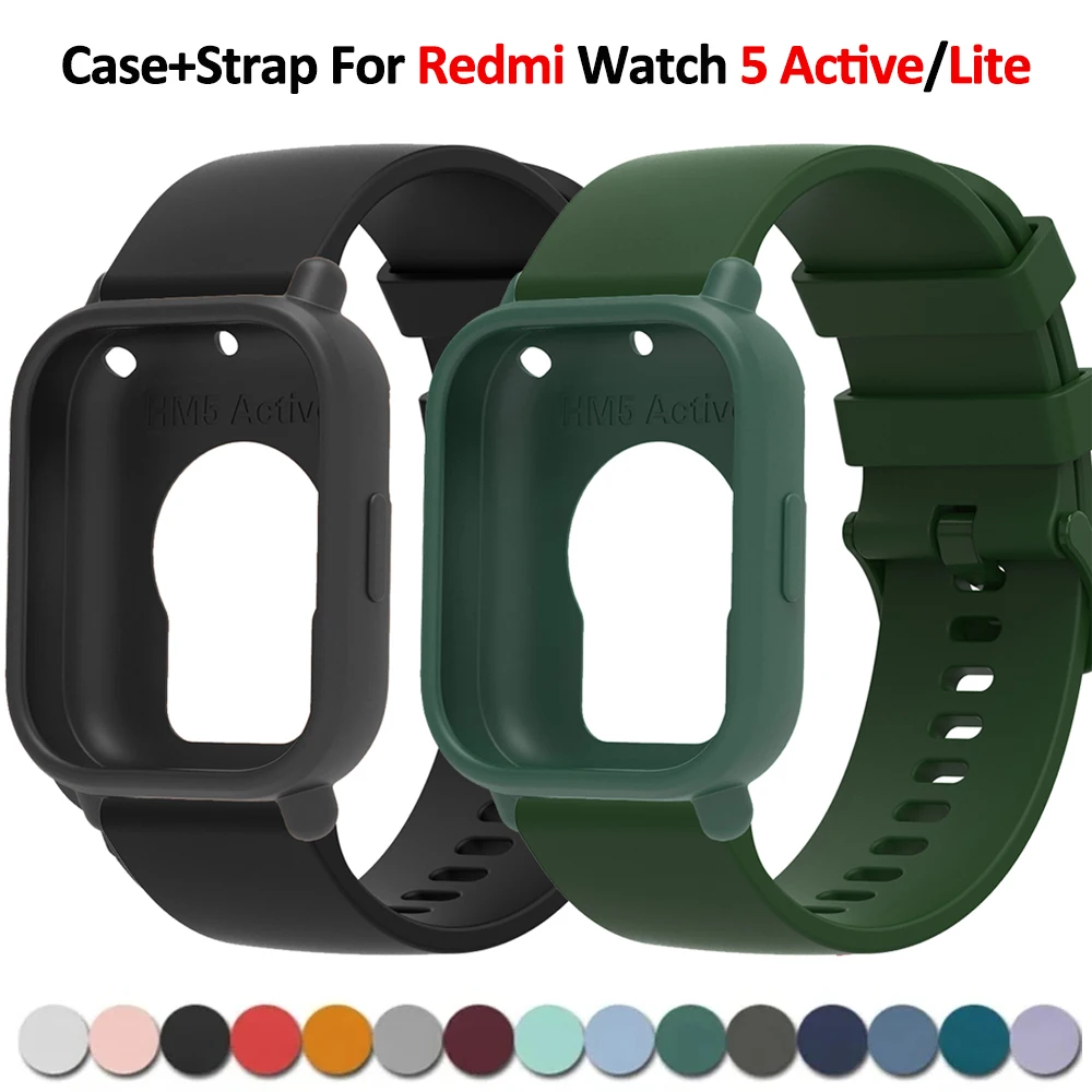 Silikon Fall + Band Für Redmi Uhr 5 Aktive Strap Shell Cover Correa Zubehör Für Redmi Uhr 5 Lite Armband sport Armband