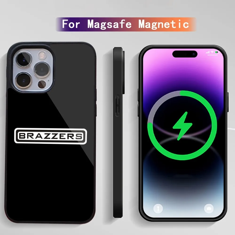 Sexy B-Brazzers Phone Case For iPhone 15 14 13 12 11 Plus Pro Max Magsafe Magnetic Wireless Charging