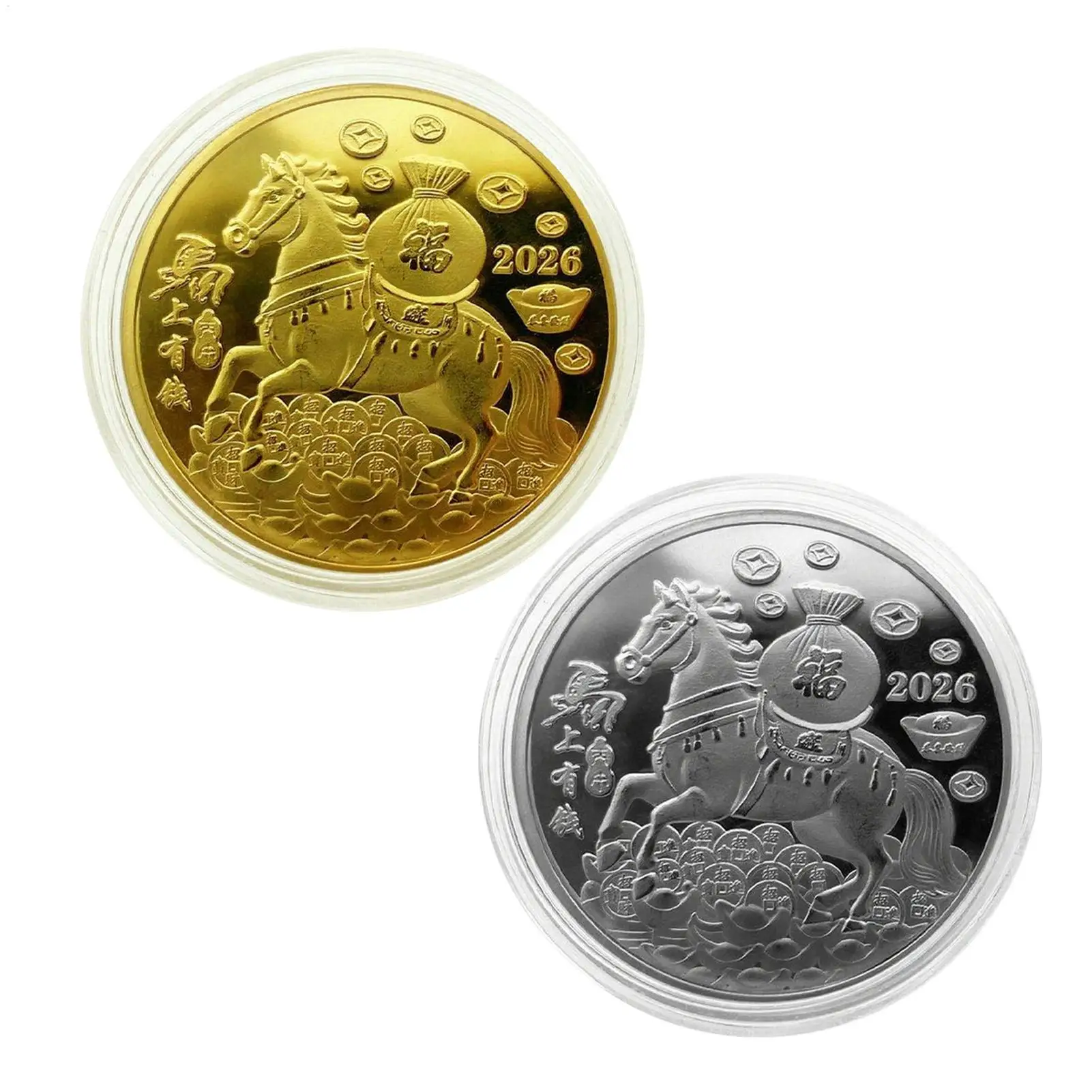 Collector Coin Chinese New Year Horse Coin Collection Souvenir Year of the Horse Collector Art Display Decor for Women Kids