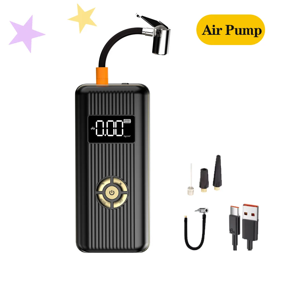 

Electric Mini Smart Car Tire Air Pump for Car Motorcycle Bike Tire Boat Ball LED lighting 150PSI Wireless Car Air Compressor