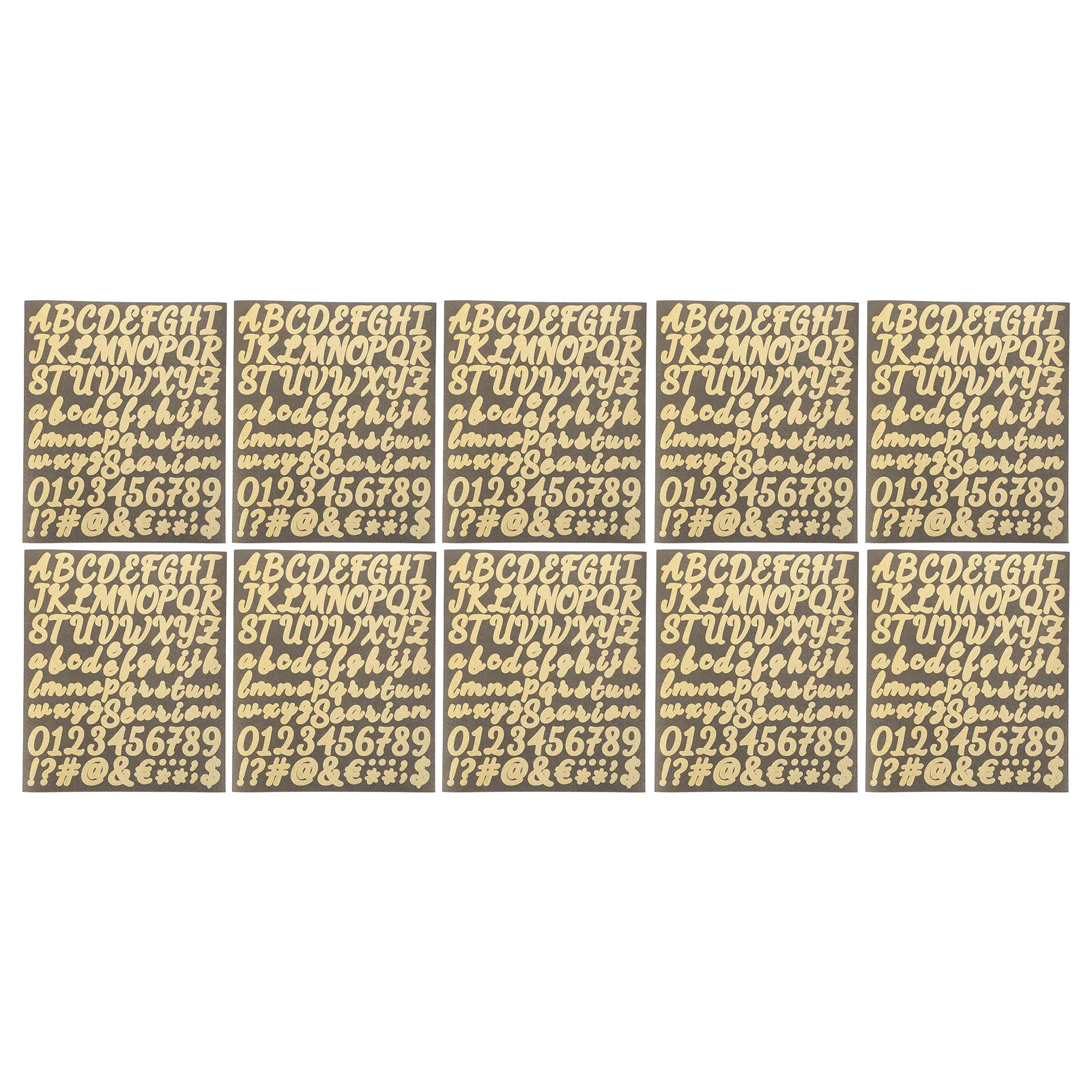 

10 листов золотых наклеек с алфавитом - самоклеящиеся этикетки с цифрами 1 дюйм - декоративные наклейки для скрапбукинга, журналов и вечеринок
