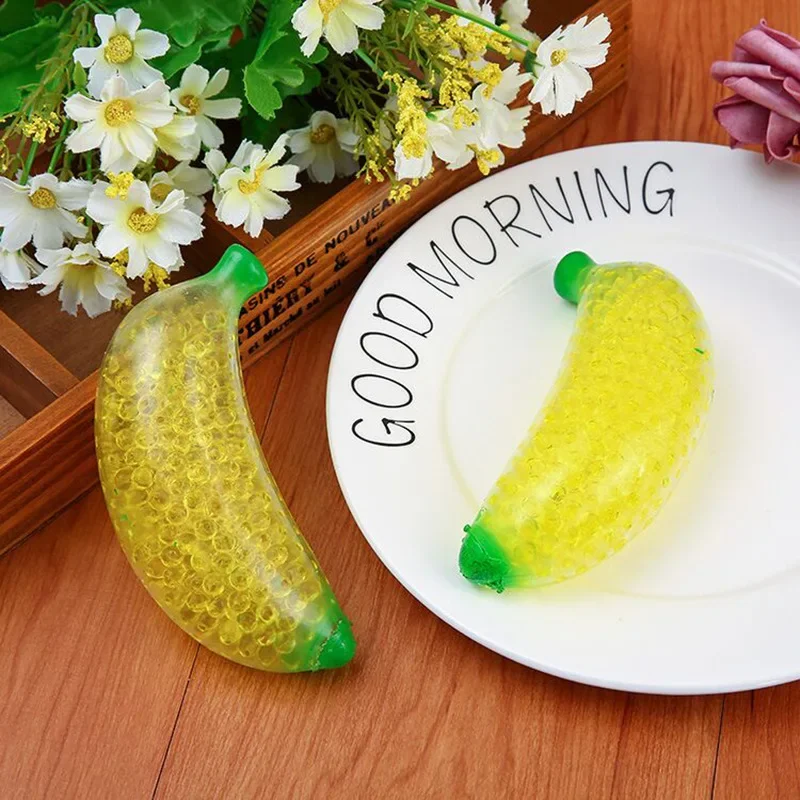 Kreative Farbe Perlen Banane Wasser Ball Squeeze Spielzeug Weiche TPR Banane Stress Relief Sensorischen Spielzeug für Kinder Erwachsene Dekompression Spielzeug