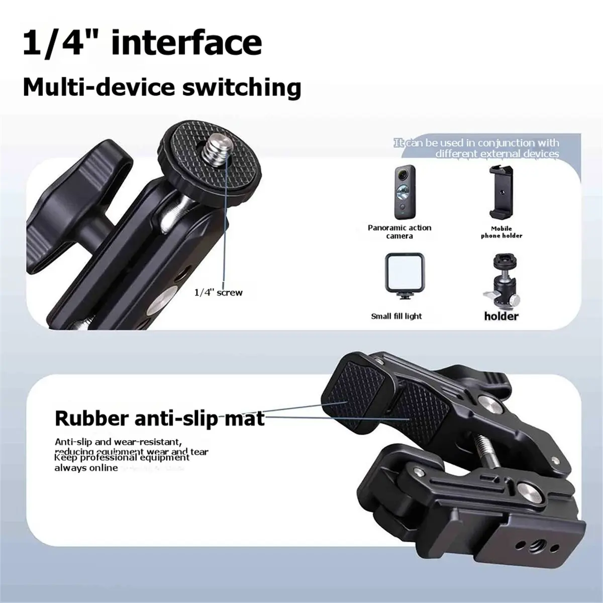 【COUNTDOWN DEAL】 Metal Super Clamp with 360° Ball Head Magic Arm Clamp with 1/4