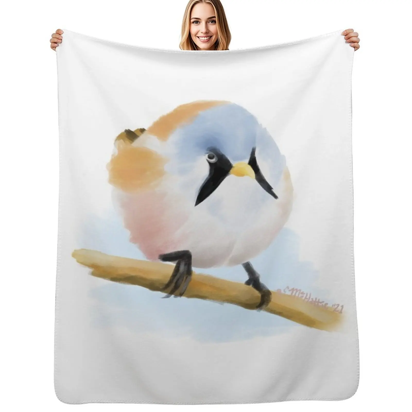 

Bearded Reedling Throw Blanket Hairys Decorative Throw Sleeping Bag Bed covers Blankets