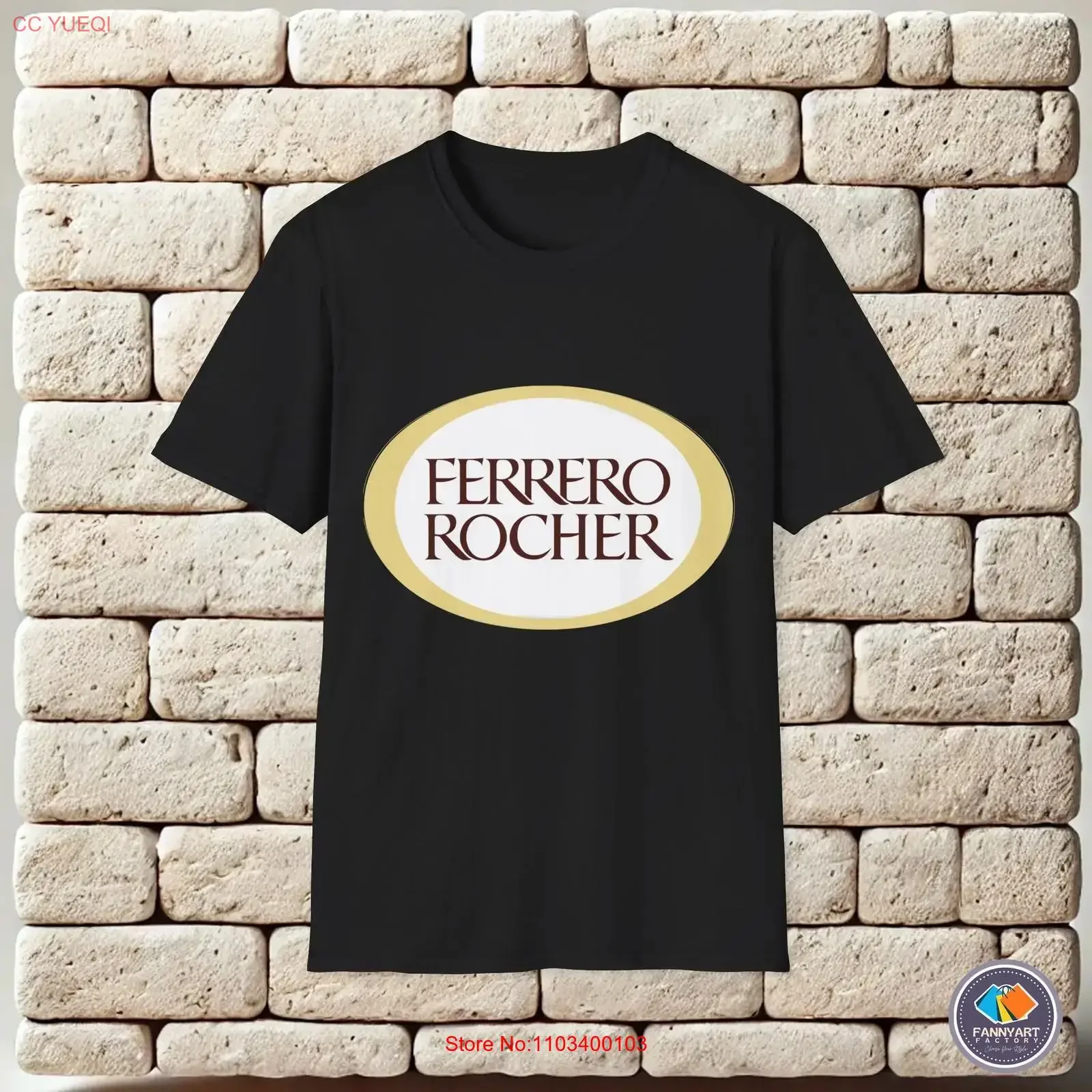 Ferrero Rocher Logo camiseta vintage lavado suave ligeramente streetwear estirado ropa de diseñador moda elegante versátil