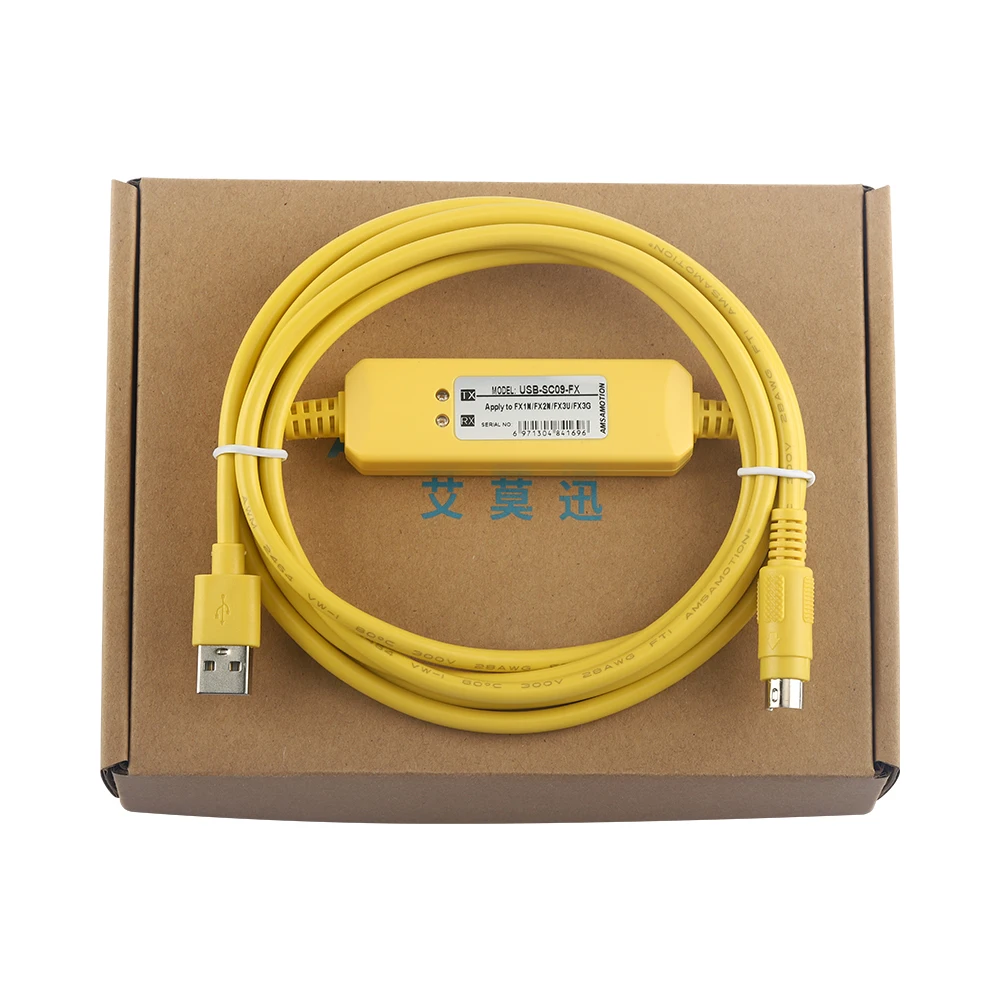 USB-SC09-FX Programming Cable For Mitsubishi MELSEC FX Series PLC USB To RS422 Adapter Data Download Line