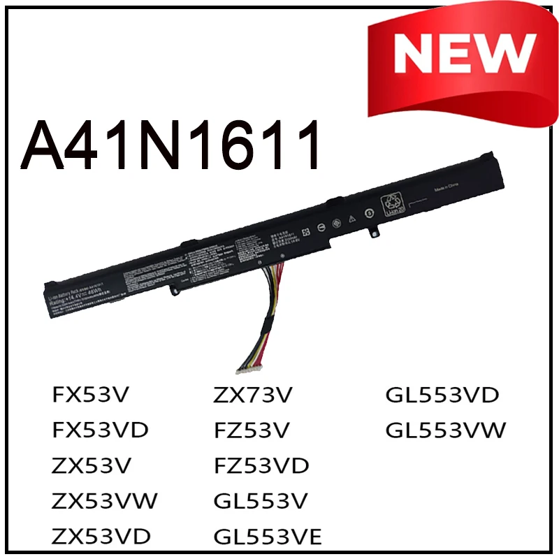 

A41N1611 Notebook Battery for ASUS ROG Strix GL553VD GL553VE GL553VW GL753VD GL753VE Series FX53V ZX53V FZ53V GL553VD GL553VW