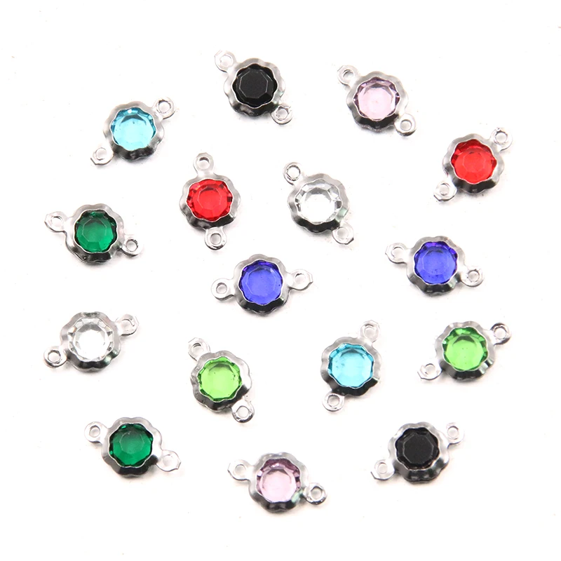 10Pcs 7X12mm 8 Color Stainless Steel Flower Charms Connector DIY Bracelet Necklace For Jewelry Making Accessories