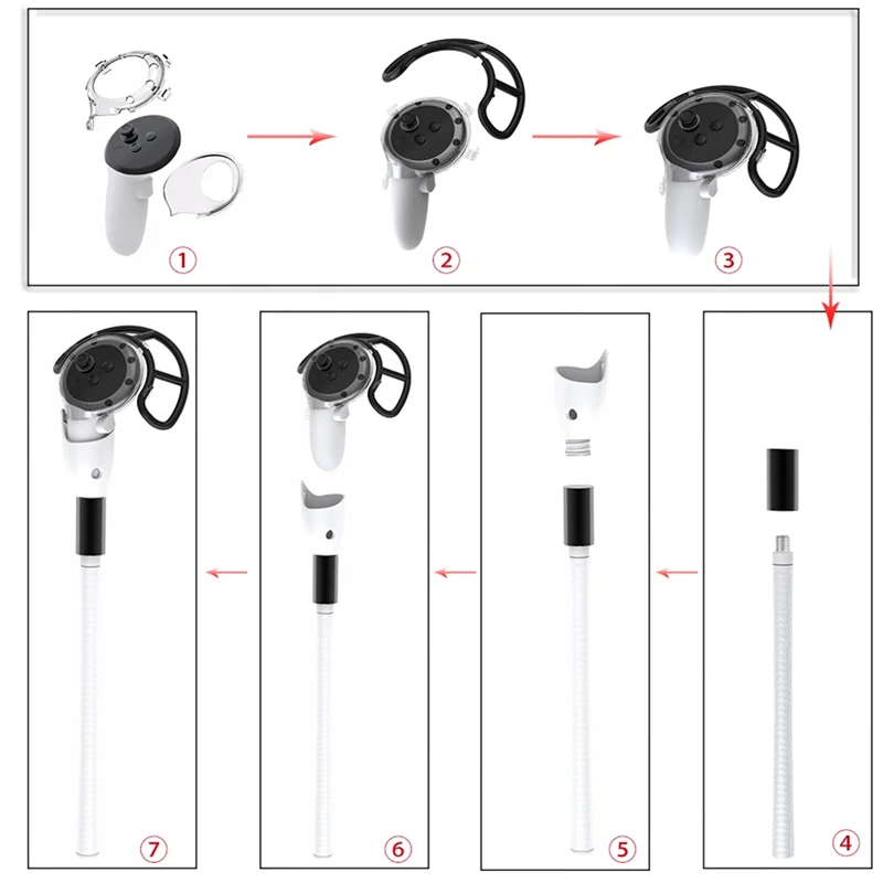 Golf Club Attachment For Meta Quest 3 Non-Slip VR Golf Handle Grip For Golf Tennis Baseball Kayak Game Accessories