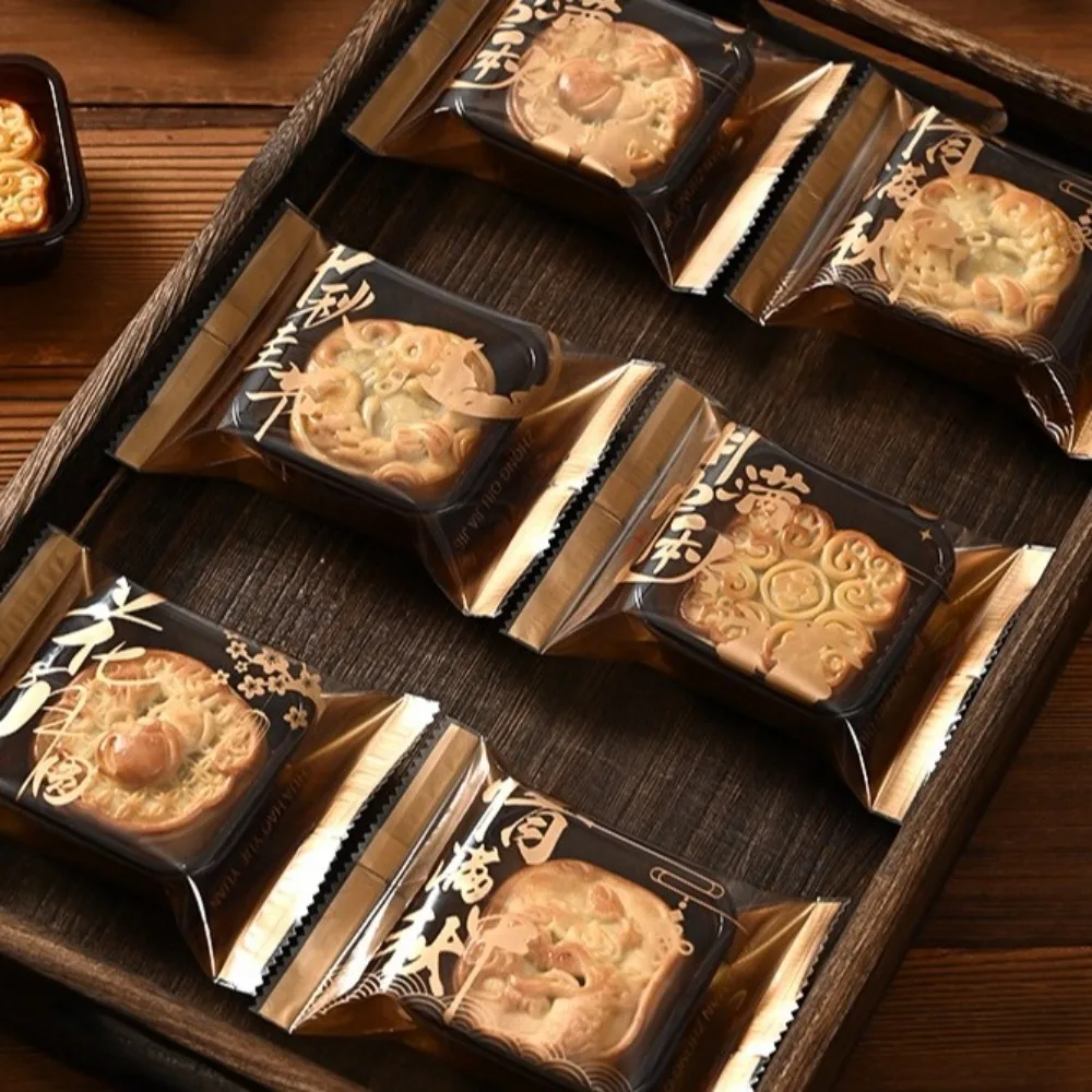 100pcs Chinese Style Mooncake Packaging Bag Plastic Moisture-proof Cookie Packaging Bag Food Grade Machine Sealing Bag