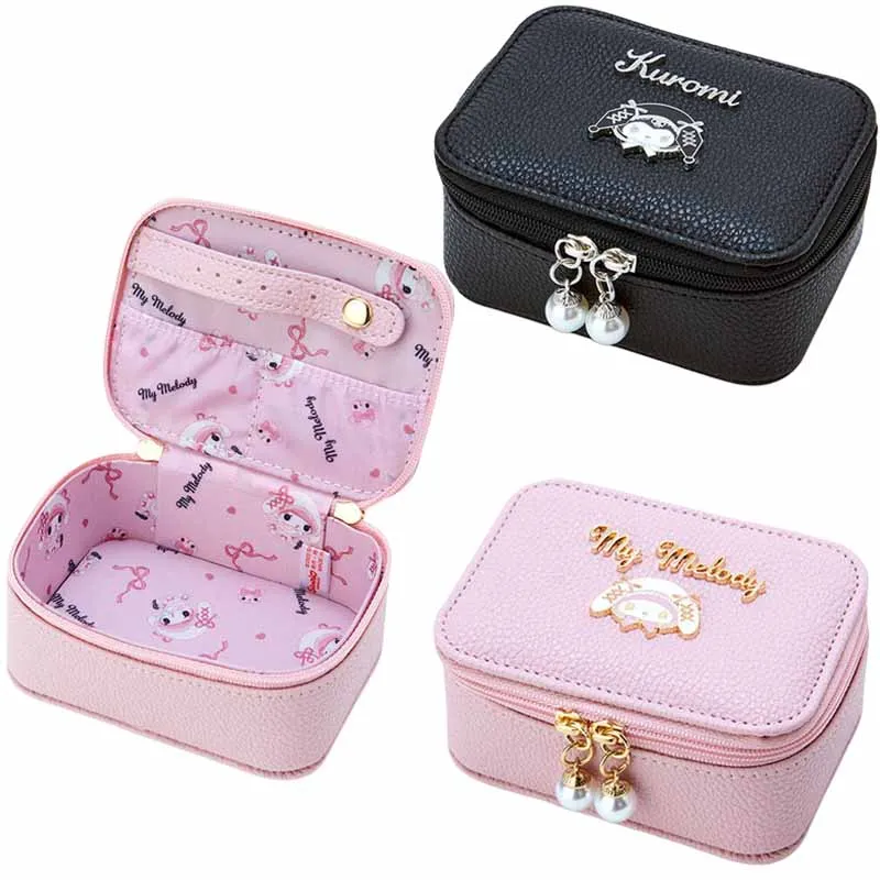 Sanrios Anime Cartoon My Melody Kuromi Cosmetic Bag Kawaii Cute Girl Makeup Bags Travel Portable Storage Bag Girl Gift