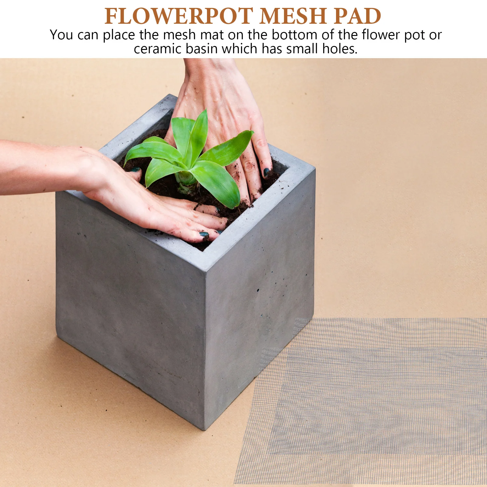 

5pcs Flowerpot Mesh Pad Anti-Leak Soil Breathable Gasket For Plant Pot Bottom Hole Garden Drainage Filter Planter Accessory