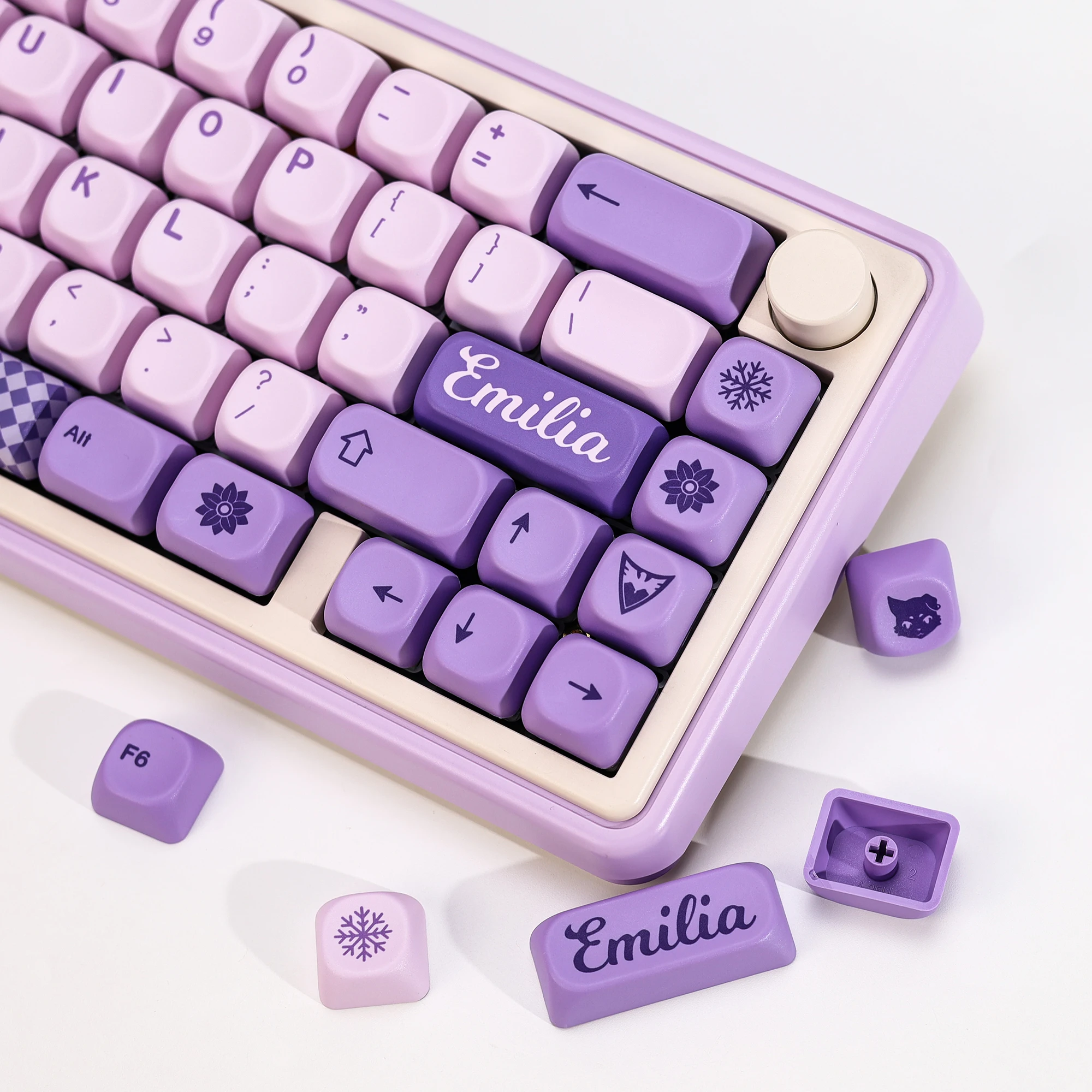 KBDiy GMK Frost Witch Theme Keycap Purple KOA MOA Profile PBT Korean Keycap For 60 Gaming Mechanical Keyboard ISO MAC Key  Cap