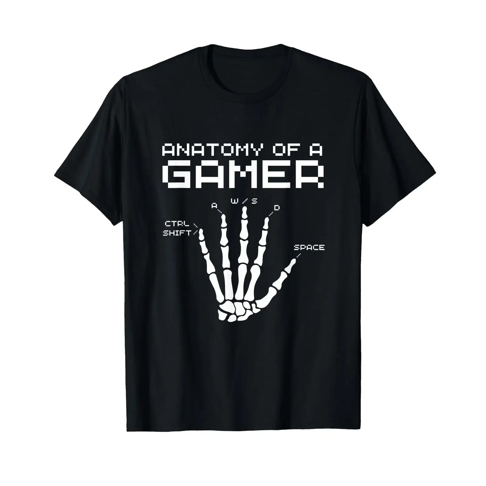 Anatomie Gamer Skelett Hand Lustiges Videospiel Männer Jungen Kinder T-Shirt Vintage Washed Designer-Kleidung für Herren mit Grafik