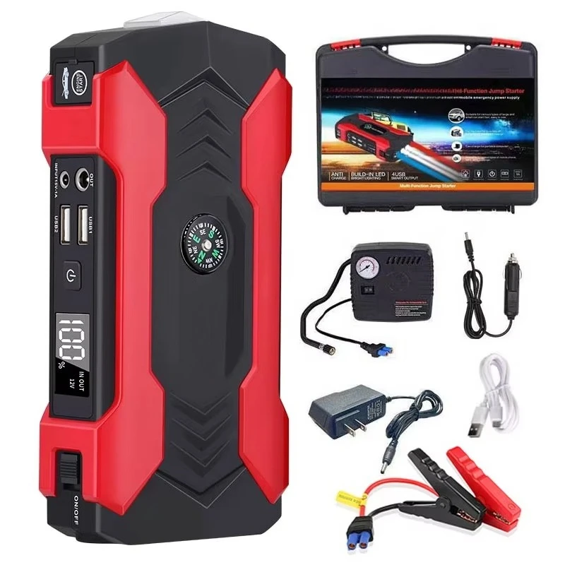 

High Efficiency 1000 Cycles Jump Starter 12v Output for Trucks and Motorcycles Compact Design with LED Light Function