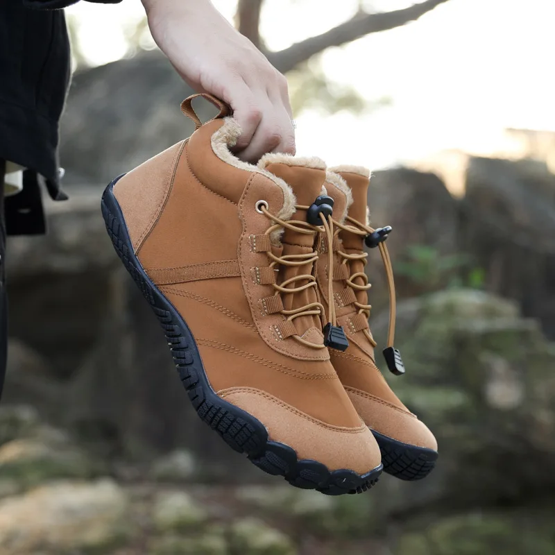 bottes-a-enfiler-doublees-de-fourrure-d'orth-artificielle-grande-taille-voyage-en-plein-air-bout-rond-talon-plat-semelle-exterieure-en-caoutchouc