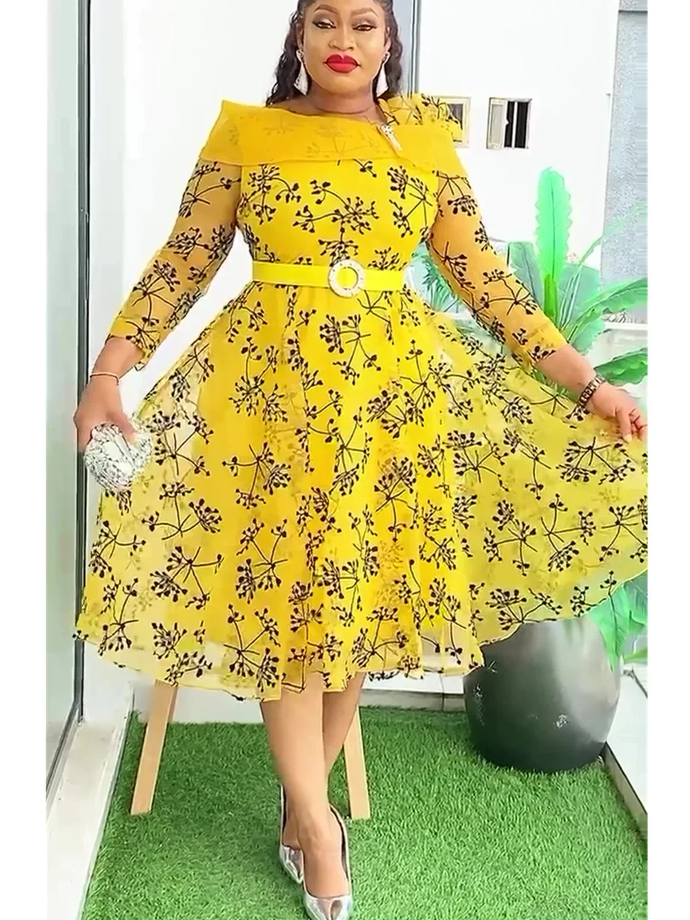 2025 Elegant African Dresses for Women Africa Clothing Plus Size Wedding Party Dress Dashiki Ankara Office Lady Outfit Robe