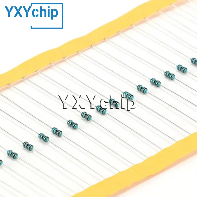 100 Peças Resistor de Filme Metálico 1/8W 1/6W 1R8 2R 2R2 18R 20R 22R 1K8 2K2 22K 220K 1.8 2 2.2 18 20 22 180 200 220 R K M Ohm 1% 0.125W