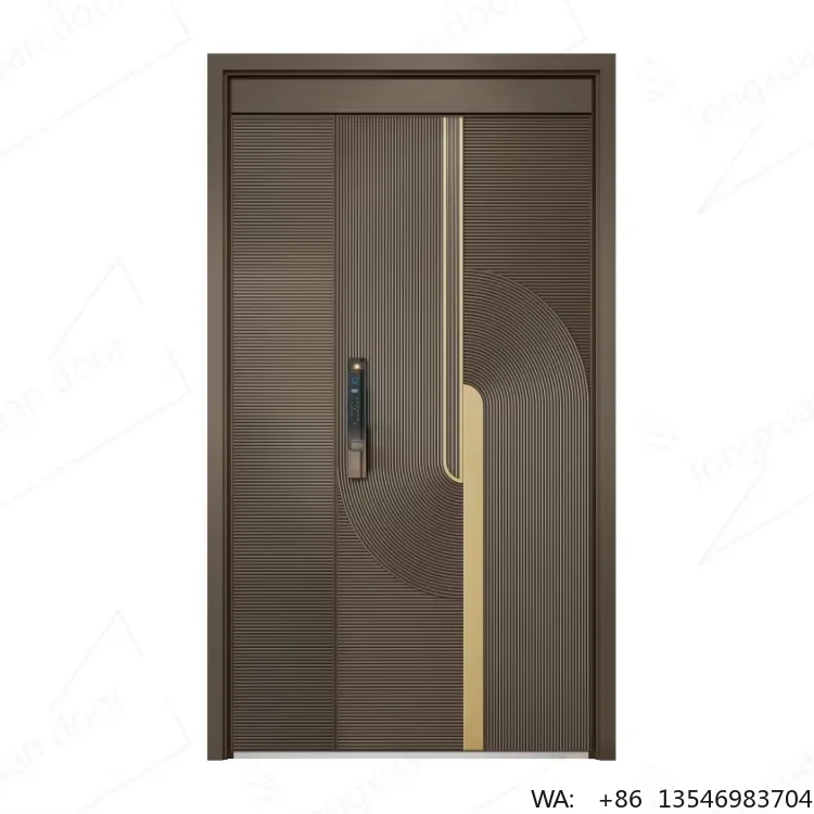 Durable Modern Stainless Steel Door Frame with 4mm Aluminium Plate Swing Open Style for Outdoor Entry Villa Enhanced Security