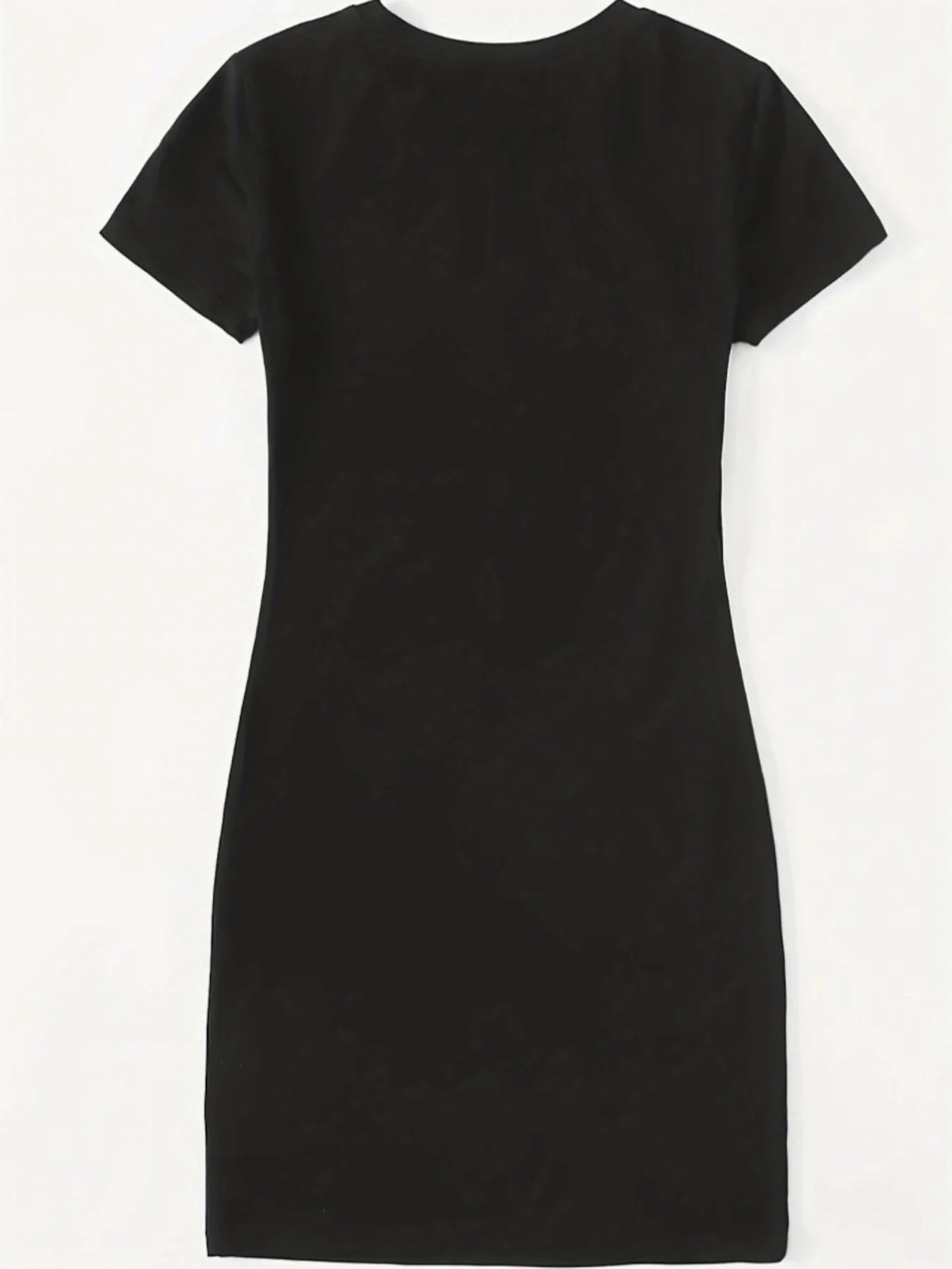 Robe t-shirt décontractée en tricot pour femmes, avec lettres MILANO imprimées, col rond, manches courtes, haut à la mode, noir avec motif de drapeau coloré