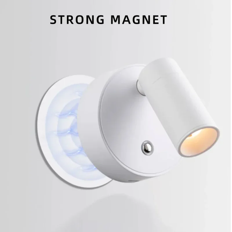 Imagem -03 - Lâmpada de Parede Recarregável Usb Cob Wireless Spotlight Touch Indoor Bedroom Light For Room Bedside Wall Painting Decoration Downlight