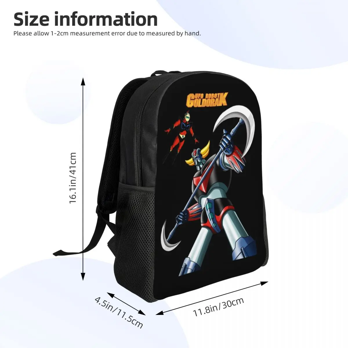 UFO Robot Goldrake Laptop Mochila, Mochila Casual para Estudante de Escola Universitária, Grendizer Anime Manga Bolsas para Homens e Mulheres