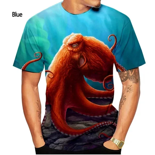 New Fashion Sea Animal 3D Printing T Shirt Men\'s And Women\'s Summer Casual Short-sleeve Cool Tops Funny Marine Life Kid Tshirts