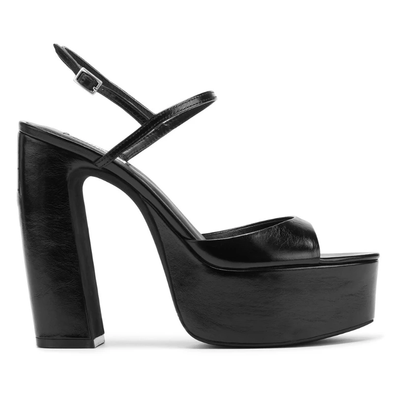 

Европейские и американские модные и сексуальные сандалии на высоком каблуке с цельной пряжкой и леопардовым принтом, водонепроницаемые полые сандалии на платформе