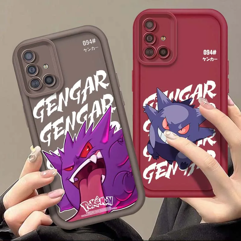 

Cartoon P-Pokemon G-Gengars For Samsung A71 A52 A51 A34 A33 A22 A16 A15 A13 A04 A06 Note 20 Ultra 5G Eye Ladder Phone Case