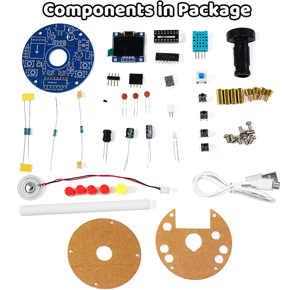 DIY Humidifier Soldering Project Kit OLED Display DIY Electronic Kit with Temperature Humidity Control Auto-Off Timer Memory