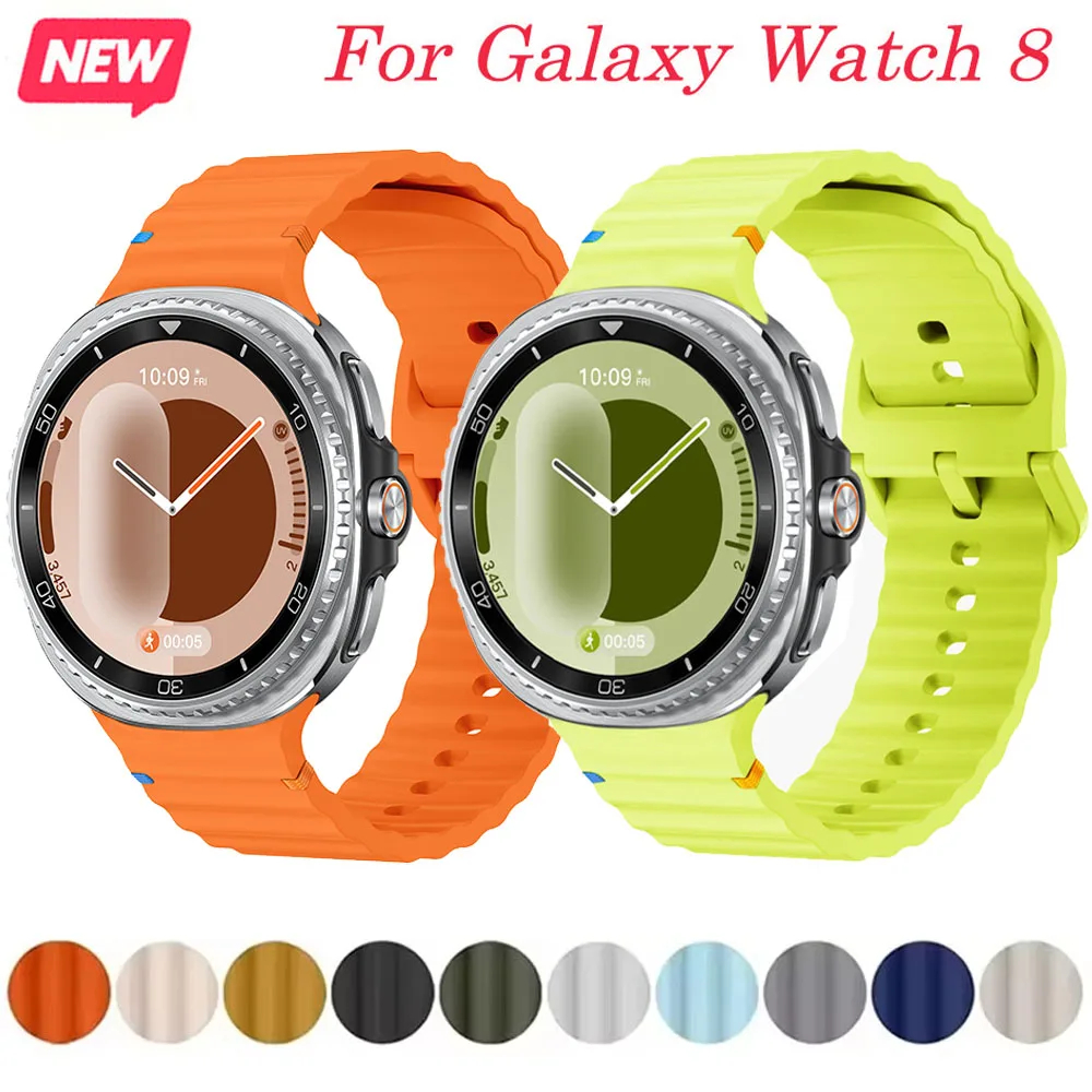 Original Silikonarmband für Samsung Galaxy Watch 8 Classic 46 mm/8 40 mm 44 mm Sport-Ersatzarmband Galaxy Watch 8 Correa